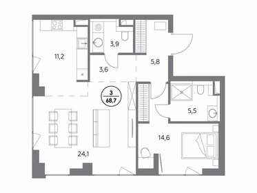 70 м², 3-комнатная квартира 44 200 000 ₽ - изображение 79