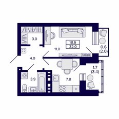 Квартира 32 м², 1-комнатная - изображение 2