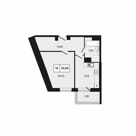 Квартира 45,6 м², 1-комнатная - изображение 1