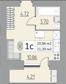 27 м², квартира-студия 3 300 000 ₽ - изображение 68