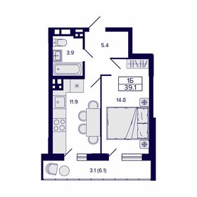 39,1 м², 1-комнатная квартира 5 300 000 ₽ - изображение 27