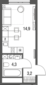 Квартира 22,4 м², студия - изображение 1