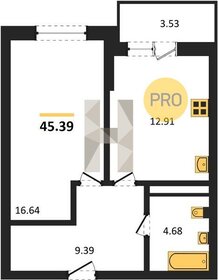 Квартира 45,4 м², 1-комнатная - изображение 1