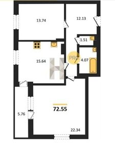 Квартира 72,6 м², 2-комнатная - изображение 3