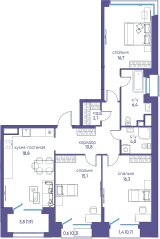 84 м², 3-комнатная квартира 38 000 000 ₽ - изображение 113