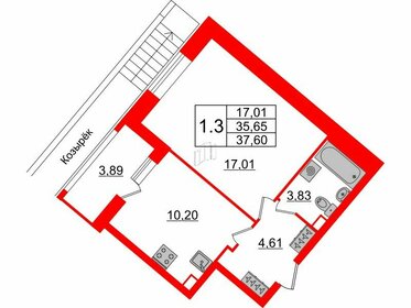 33,8 м², 1-комнатные апартаменты 5 591 430 ₽ - изображение 1
