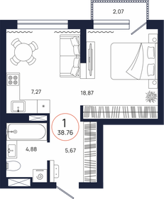 40 м², 1-комнатная квартира 4 540 000 ₽ - изображение 84