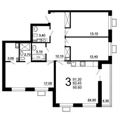 Квартира 93,5 м², 3-комнатная - изображение 5