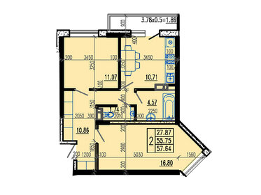 50 м², 2-комнатная квартира 5 000 000 ₽ - изображение 69