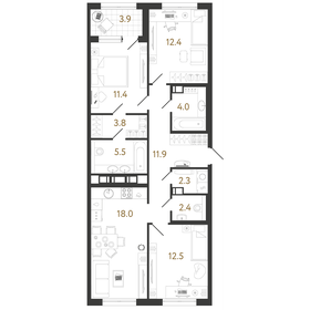 88,5 м², 3-комнатная квартира 22 140 312 ₽ - изображение 26