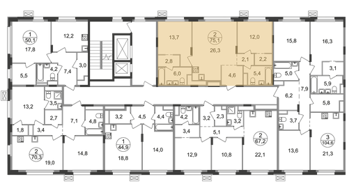 74,7 м², 2-комнатная квартира 24 000 000 ₽ - изображение 73