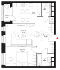 Квартира 60,3 м², 2-комнатная - изображение 1