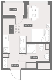 Квартира 23,9 м², студия - изображение 1