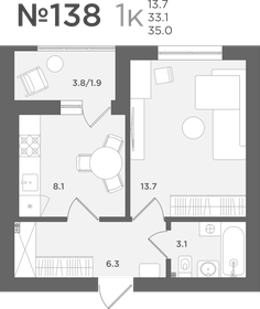 31 м², 1-комнатная квартира 5 400 000 ₽ - изображение 83