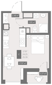 Квартира 25,4 м², студия - изображение 1