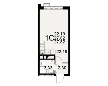 Квартира 27,8 м², студия - изображение 1