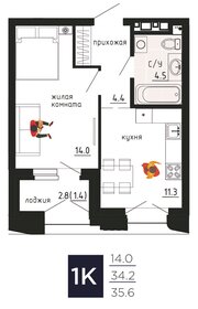 27,9 м², 1-комнатная квартира 4 300 000 ₽ - изображение 45