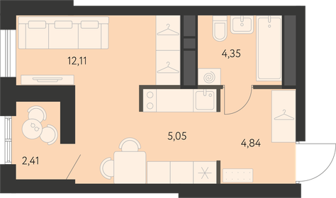 27,7 м², квартира-студия 4 068 000 ₽ - изображение 8