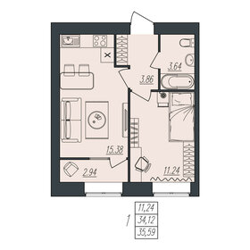 36,2 м², 1-комнатная квартира 3 463 170 ₽ - изображение 19