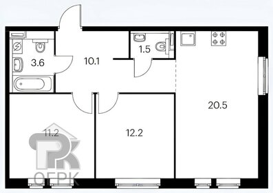 Квартира 58 м², 2-комнатная - изображение 1