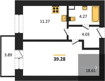 Квартира 39,3 м², 1-комнатная - изображение 1