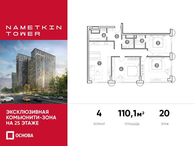 110,1 м², 4-комнатные апартаменты 40 902 152 ₽ - изображение 1