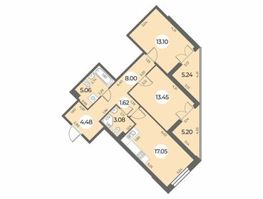 Квартира 71,1 м², 2-комнатная - изображение 1