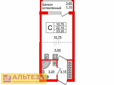 23,5 м², квартира-студия 3 300 000 ₽ - изображение 1