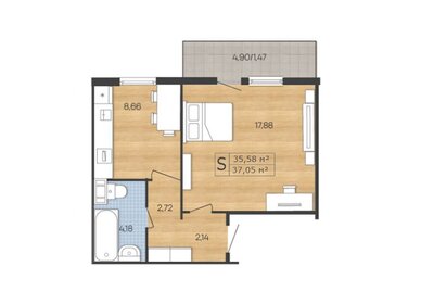 37,1 м², 1-комнатная квартира 3 590 000 ₽ - изображение 9