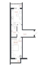 Квартира 46,2 м², 1-комнатная - изображение 2