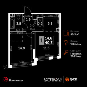 Квартира 40,3 м², 1-комнатная - изображение 1