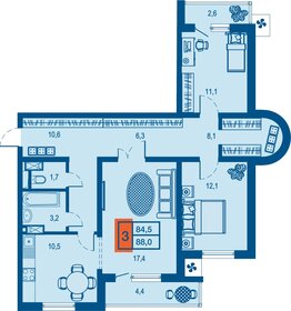 77,3 м², 3-комнатная квартира 14 137 000 ₽ - изображение 65