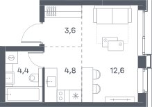 26,3 м², квартира-студия 17 407 970 ₽ - изображение 29
