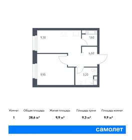 Квартира 28,6 м², 1-комнатная - изображение 1