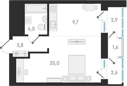 Квартира 37,5 м², 1-комнатная - изображение 1