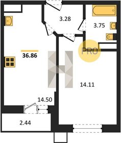 Квартира 36,9 м², 1-комнатная - изображение 1