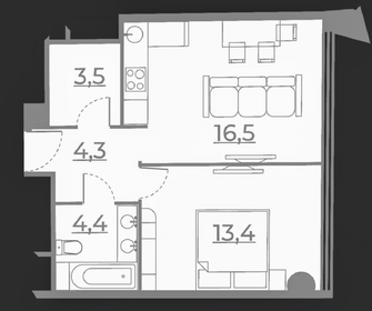 43,7 м², 1-комнатные апартаменты 16 100 000 ₽ - изображение 78