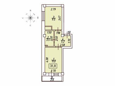 Квартира 31,8 м², 1-комнатная - изображение 1