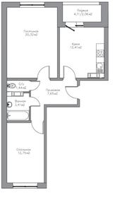 Квартира 60 м², 2-комнатная - изображение 1