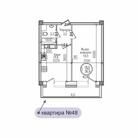 Квартира 42,9 м², 1-комнатная - изображение 1