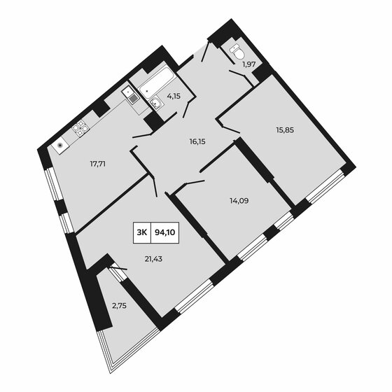 107 м², 5-комнатная квартира 10 500 000 ₽ - изображение 73