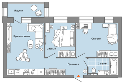 57 м², 3-комнатная квартира 7 430 280 ₽ - изображение 6