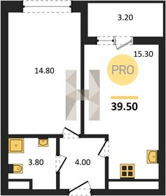 Квартира 39,5 м², 1-комнатная - изображение 1