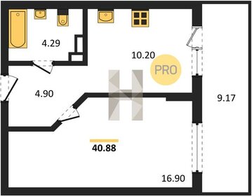 Квартира 40,9 м², 1-комнатная - изображение 1