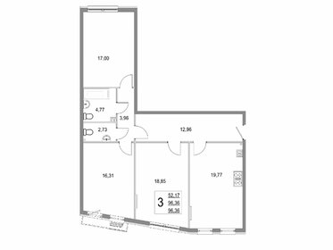 Квартира 96,4 м², 3-комнатная - изображение 1