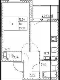 Квартира 38,1 м², 1-комнатная - изображение 1