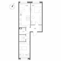 Квартира 62,7 м², 2-комнатная - изображение 2