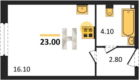 Квартира 23 м², студия - изображение 1