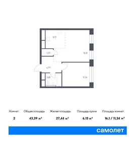 43,8 м², 1-комнатная квартира 8 200 000 ₽ - изображение 25