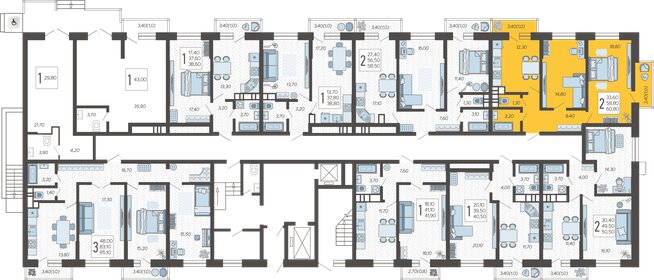 63 м², 2-комнатная квартира 5 000 000 ₽ - изображение 74